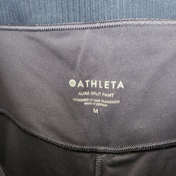 Athleta M MEDIUM Aura High Rise Split Flare Pant, Navy Blue Yoga Pants - Picture 6 of 7